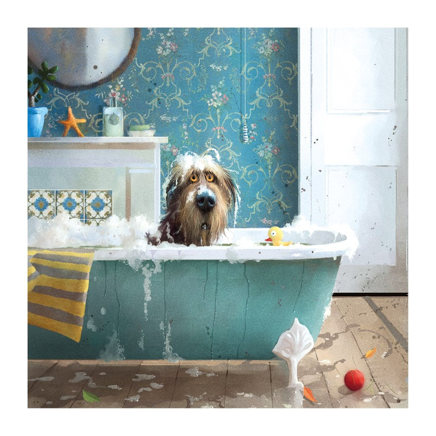 Bath Time Toby the Dog Card