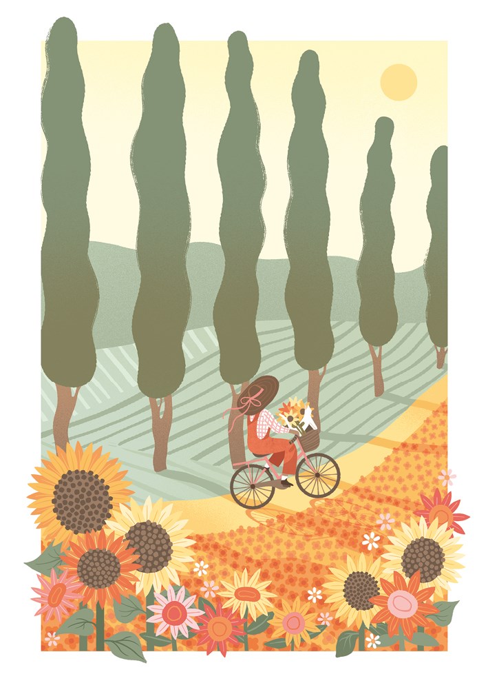 Summer Bike Ride Under the Apple Tree Card
