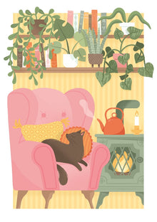 Cat Nap Under the Apple Tree Card