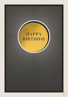 Happy Birthday Gold Circle Vertigo Card