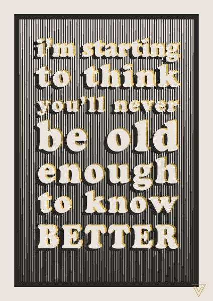 Old Enough to Know Better Vertigo Card