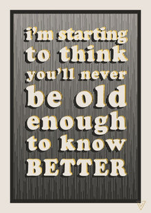 Old Enough to Know Better Vertigo Card