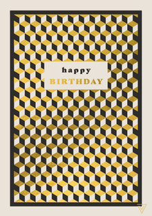 Happy Birthday Cubes Vertigo Card