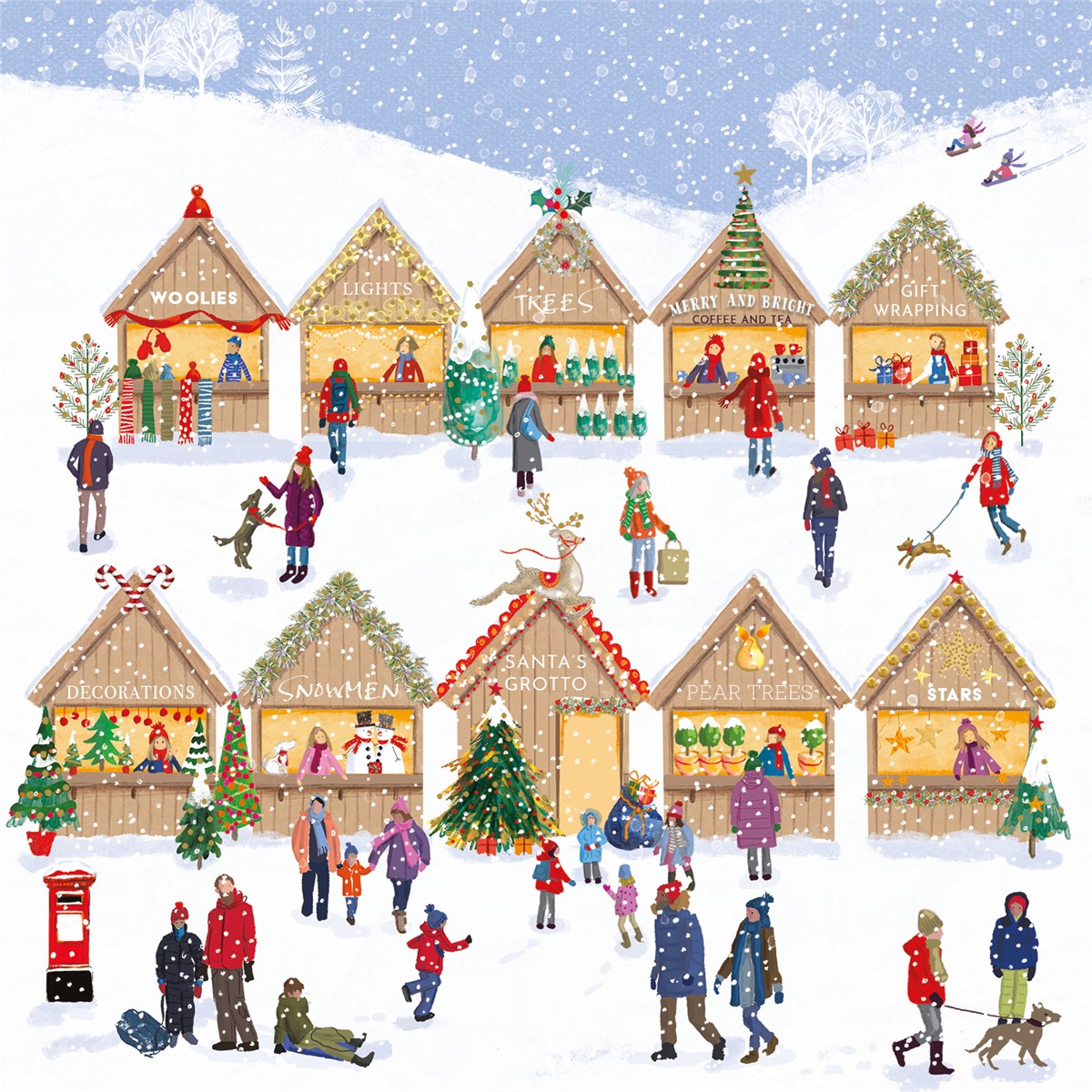 Christmas Market & Tree Christmas Card Wallet (10 Cards) – view 2