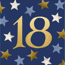 Emma Bridgewater 18th birthday card – gold 18 on navy with stars