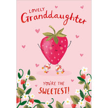 Lovely Granddaughter You're the Sweetest card – strawberry on roller skates
