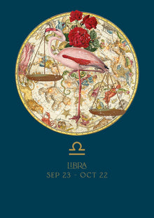Libra Myrtle & Mary Zodiac Card